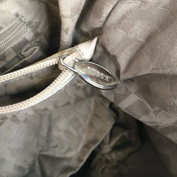 Furla Taupe Leather Tote Bag with Chain Handles - Picture 8 of 11